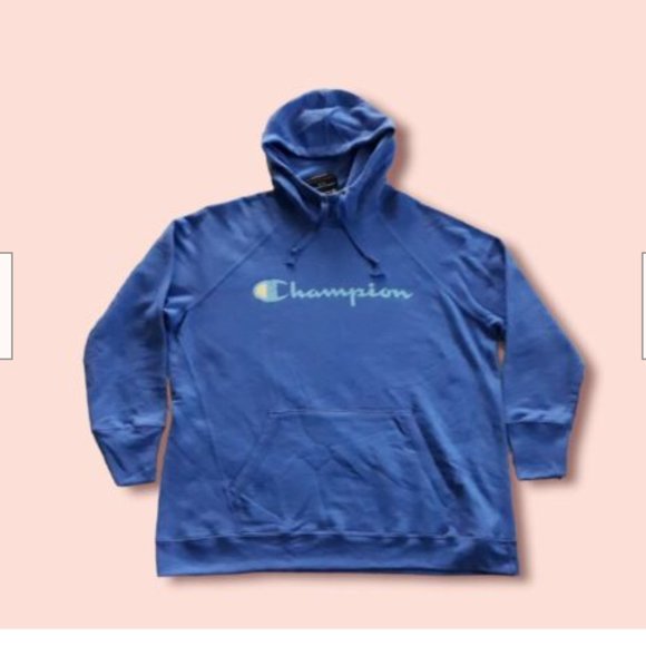 Champion Women's Graphic Fleece Hoodie Size 1X  Plus Power blend Deep Forte Blue - Picture 5 of 11